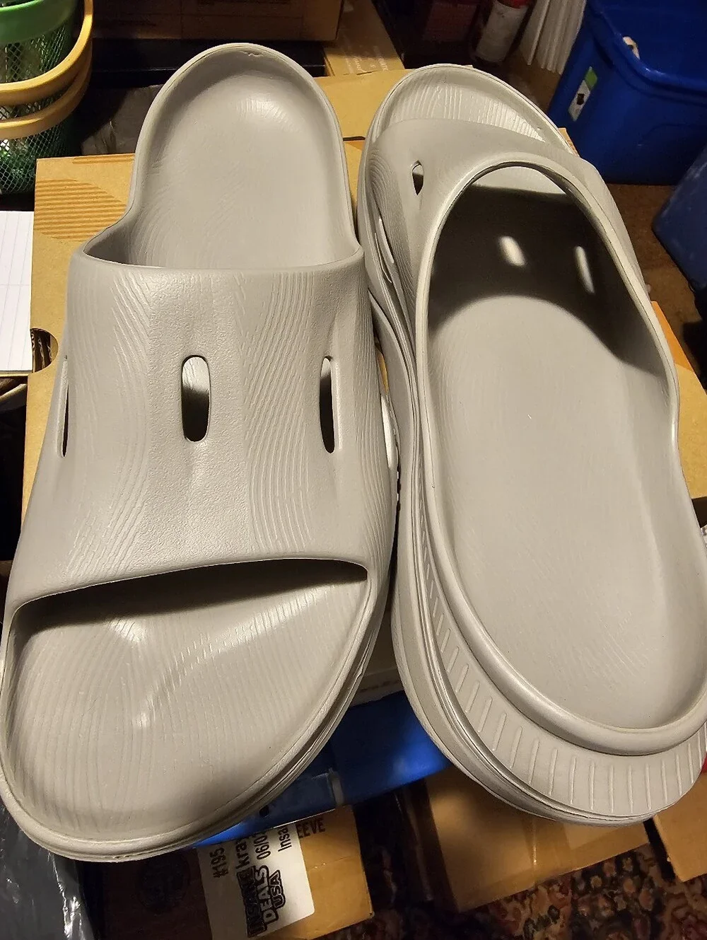 Hoka Ora Recovery Slide Gray Rubber Slip On US Size Men 14 No Box